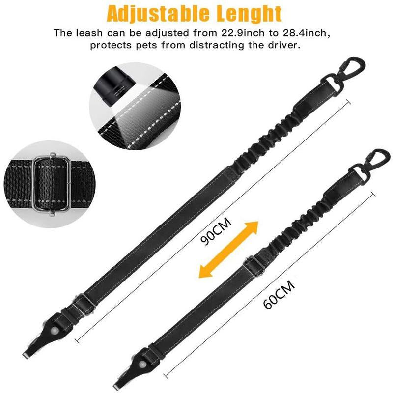 KFX-1818557 Multifunctional Reflective Elastic Seat Belt for Pets - Nylon, 54-90cm Length, 2.5cm Width