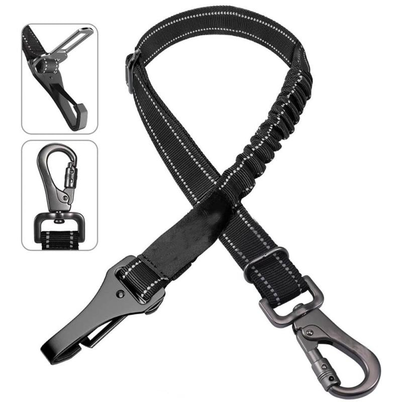 KFX-1818557 Multifunctional Reflective Elastic Seat Belt for Pets - Nylon, 54-90cm Length, 2.5cm Width