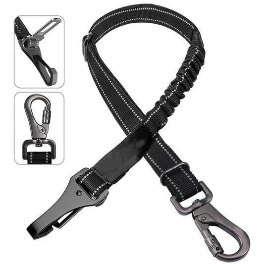 KFX-1818557 Multifunctional Reflective Elastic Seat Belt for Pets - Nylon, 54-90cm Length, 2.5cm Width