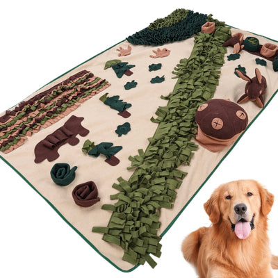 KFX-1819581 Extra Large Forest Sniffing Pad for Dogs - Energy-Consuming Puzzle Toy in Green/Brown