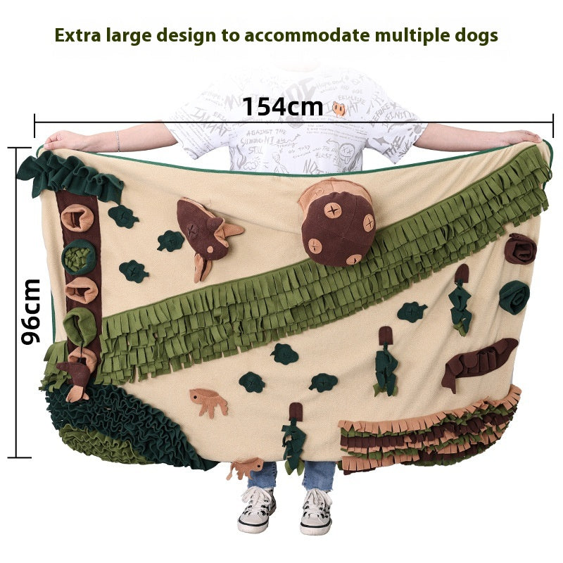 KFX-1819581 Extra Large Forest Sniffing Pad for Dogs - Energy-Consuming Puzzle Toy in Green/Brown
