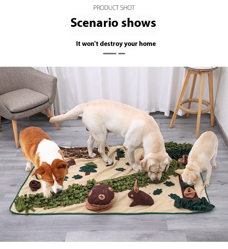 KFX-1819581 Extra Large Forest Sniffing Pad for Dogs - Energy-Consuming Puzzle Toy in Green/Brown