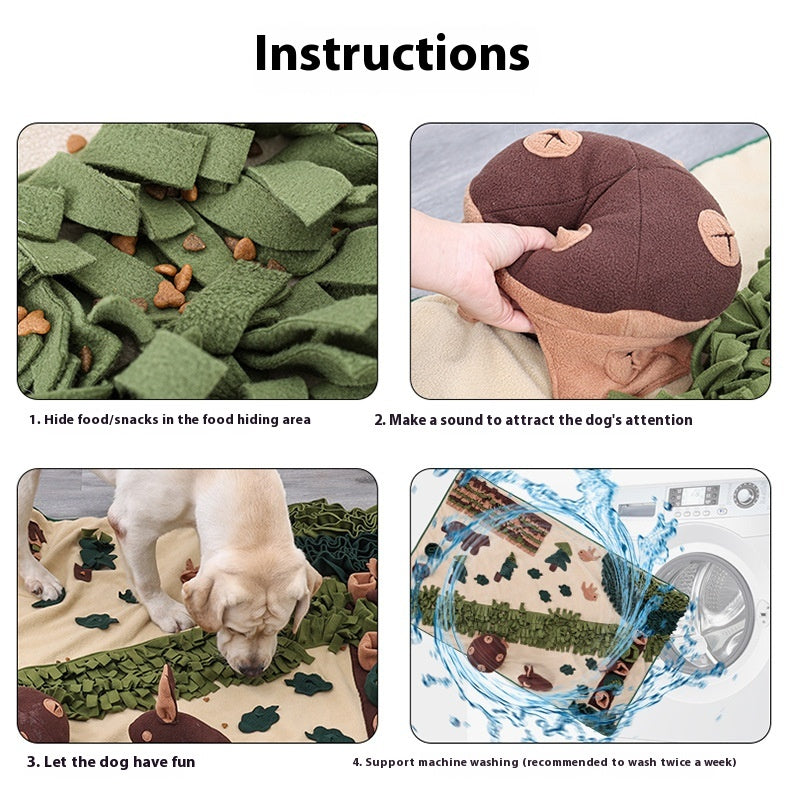 KFX-1819581 Extra Large Forest Sniffing Pad for Dogs - Energy-Consuming Puzzle Toy in Green/Brown