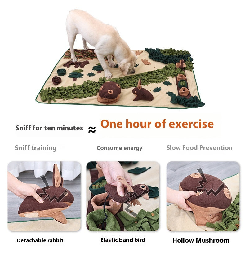 KFX-1819581 Extra Large Forest Sniffing Pad for Dogs - Energy-Consuming Puzzle Toy in Green/Brown