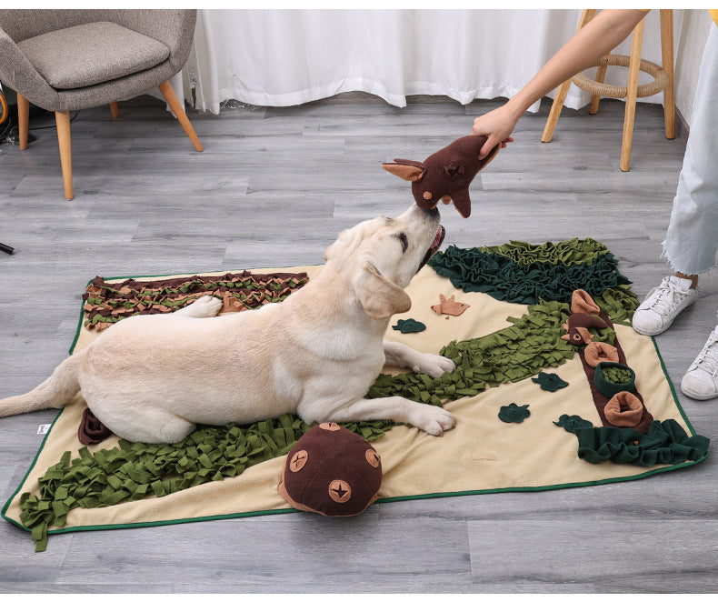 KFX-1819581 Extra Large Forest Sniffing Pad for Dogs - Energy-Consuming Puzzle Toy in Green/Brown