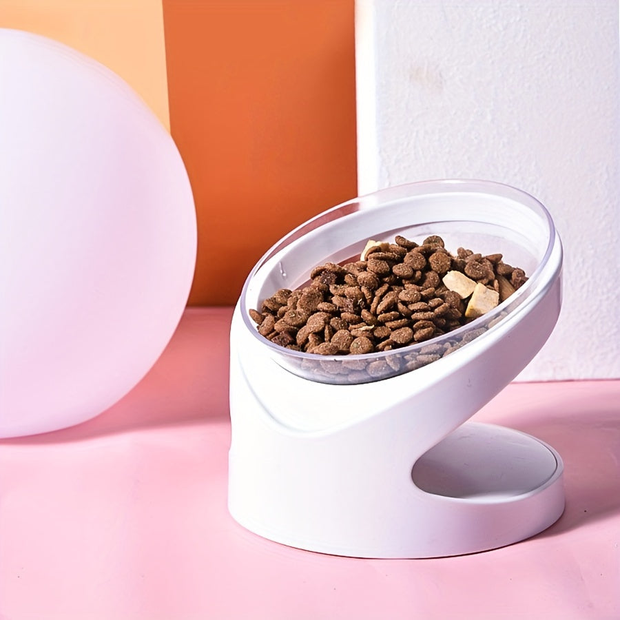 KFX-1822013 Elevated Cat Food Bowl with Anti-Vomit Tilt for Comfortable Feeding and Neck Protection