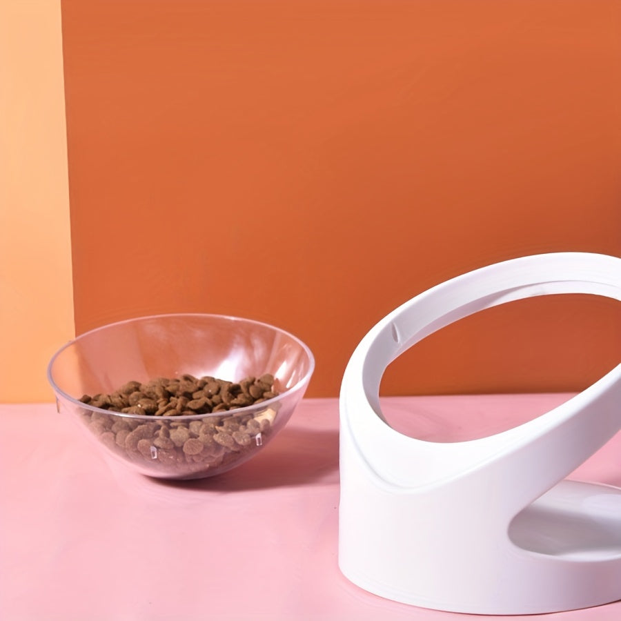 KFX-1822013 Elevated Cat Food Bowl with Anti-Vomit Tilt for Comfortable Feeding and Neck Protection
