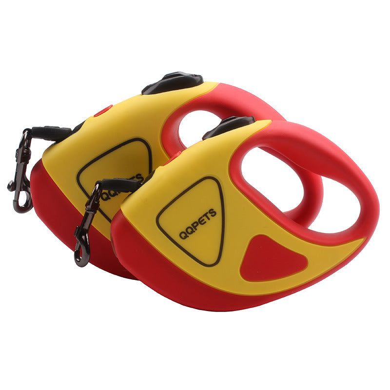 KFX-1824317 Retractable Dog Traction Rope with Light - Scalable, Available in Black & White, Green, Red, Lengths of 3m & 5m