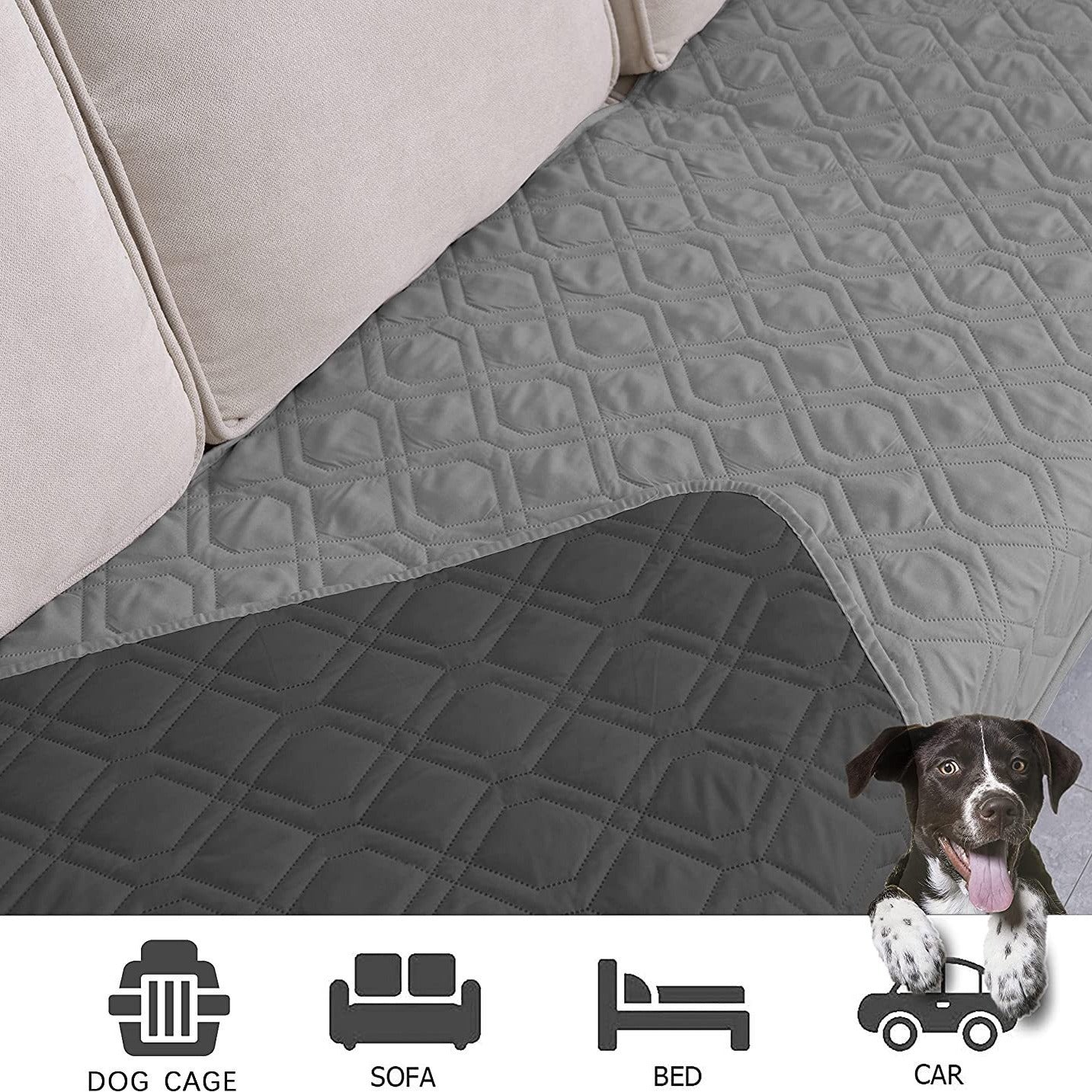 KFX-1825981 Reversible Waterproof Pet Blanket for Dogs - Soft Sofa and Couch Cover, Washable, Furniture Protector