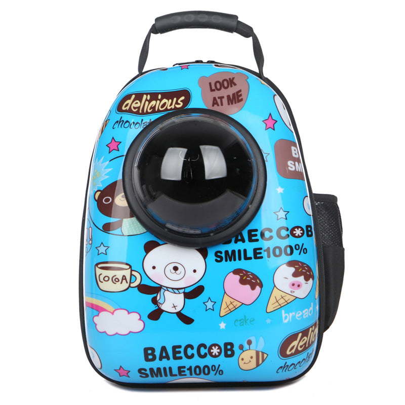 KFX-1826749 Transparent Space Capsule Pet Backpack for Cats and Small Dogs with Acrylic Cover, Multi-Color Options