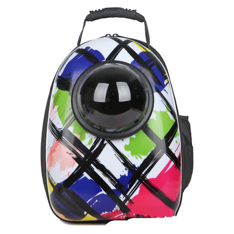 KFX-1826749 Transparent Space Capsule Pet Backpack for Cats and Small Dogs with Acrylic Cover, Multi-Color Options