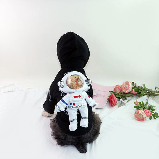 KFX-1830845 Cosmic Adventure Padded Jacket for Pets - Teddy Bear Design in Black and White