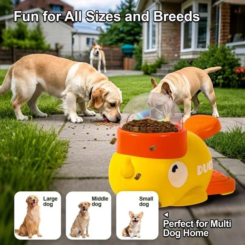KFX-1831101 Interactive Dog Puzzle Feeder with Cartoon Duck Design - Anti-Slip Treat Dispenser for Training and Play