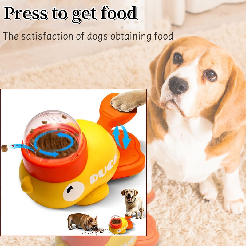KFX-1831101 Interactive Dog Puzzle Feeder with Cartoon Duck Design - Anti-Slip Treat Dispenser for Training and Play
