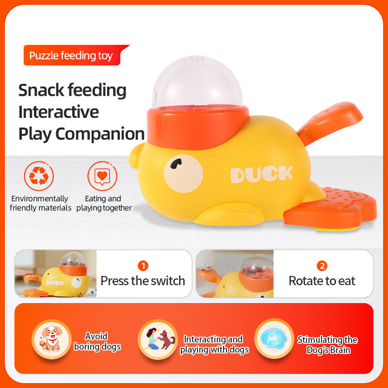 KFX-1831101 Interactive Dog Puzzle Feeder with Cartoon Duck Design - Anti-Slip Treat Dispenser for Training and Play