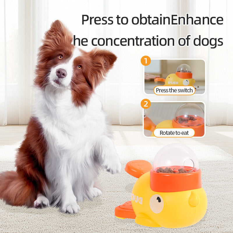 KFX-1831101 Interactive Dog Puzzle Feeder with Cartoon Duck Design - Anti-Slip Treat Dispenser for Training and Play
