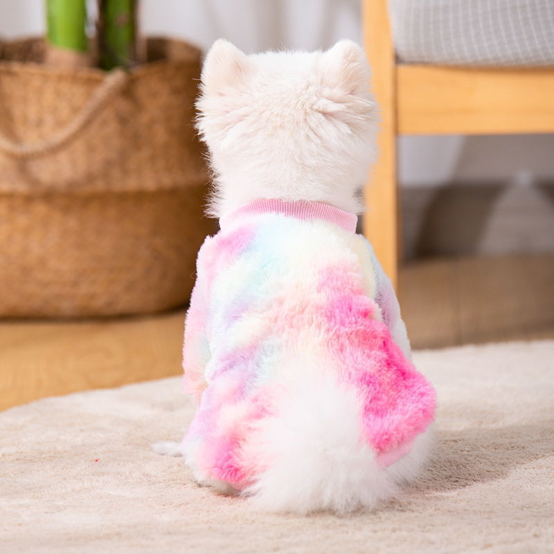 KFX-1832637 Colorful Autumn and Winter Plush Pet Clothes for Cats, XS to L Size Options