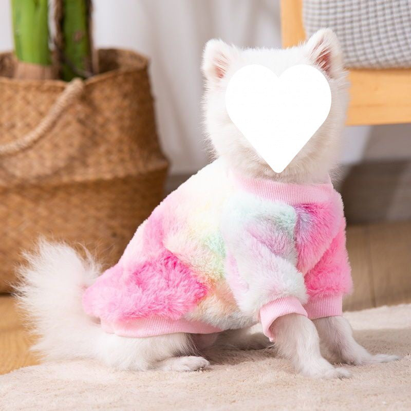 KFX-1832637 Colorful Autumn and Winter Plush Pet Clothes for Cats, XS to L Size Options
