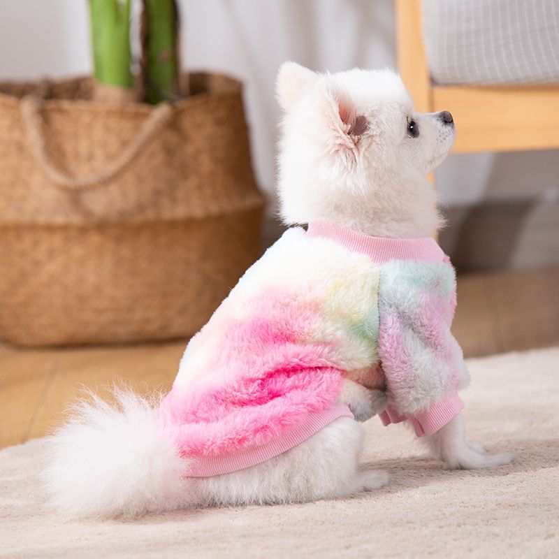 KFX-1832637 Colorful Autumn and Winter Plush Pet Clothes for Cats, XS to L Size Options
