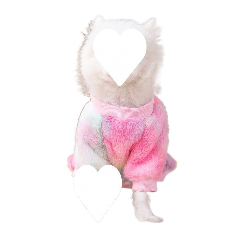 KFX-1832637 Colorful Autumn and Winter Plush Pet Clothes for Cats, XS to L Size Options