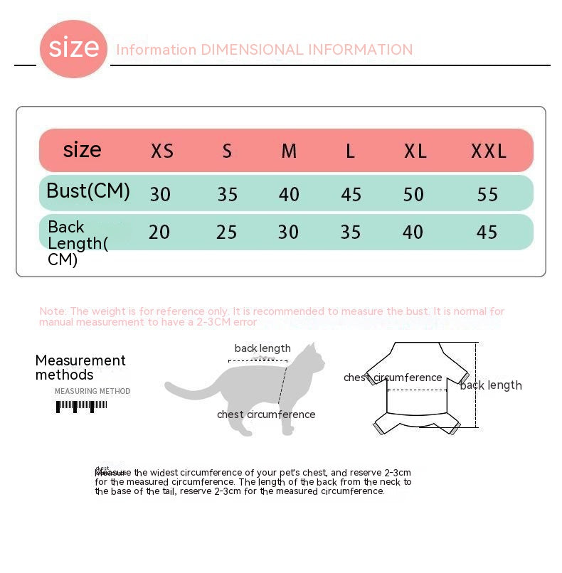 KFX-1832637 Colorful Autumn and Winter Plush Pet Clothes for Cats, XS to L Size Options