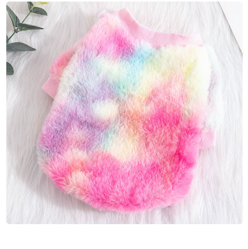 KFX-1832637 Colorful Autumn and Winter Plush Pet Clothes for Cats, XS to L Size Options