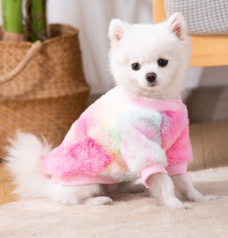 KFX-1832637 Colorful Autumn and Winter Plush Pet Clothes for Cats, XS to L Size Options