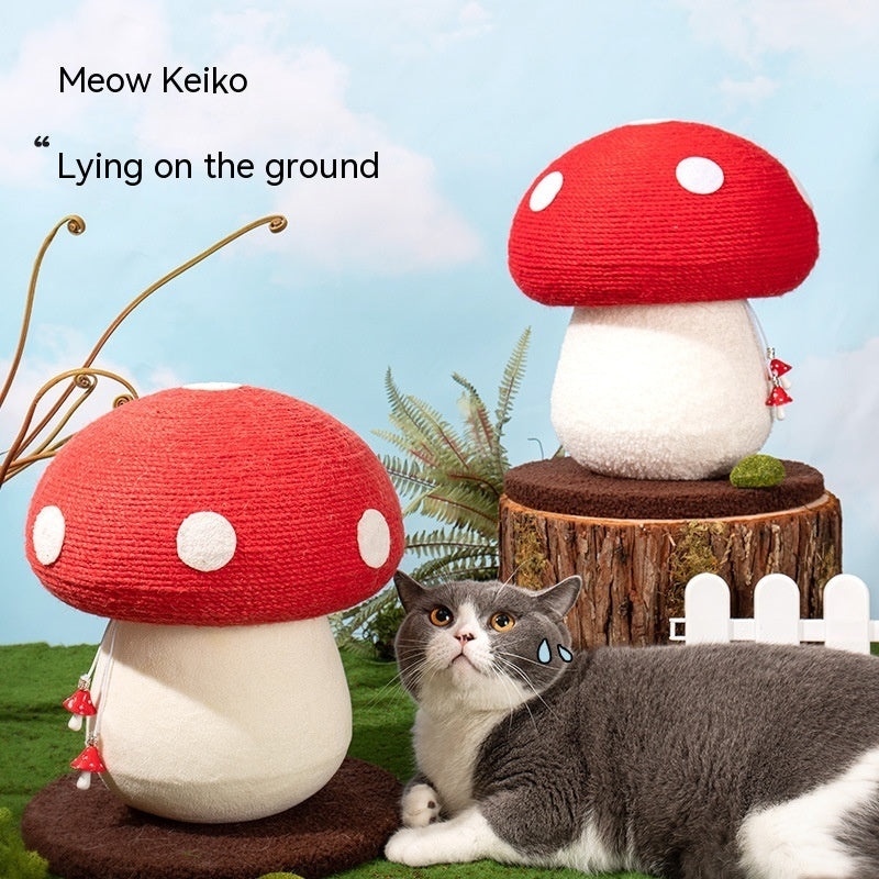 KFX-1833533 Mushroom-Shaped Cat Scratch Board - Durable Sisal with Cloth and Density Plate