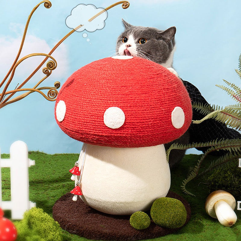 KFX-1833533 Mushroom-Shaped Cat Scratch Board - Durable Sisal with Cloth and Density Plate