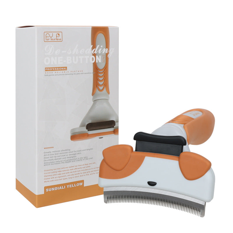 KFX-1835837 Pet Comb Hair Knife for Dogs - Available in Sundial Yellow, Copper Green, and Peace Blue