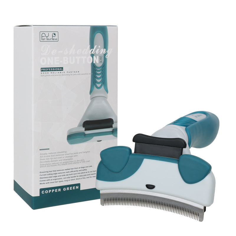 KFX-1835837 Pet Comb Hair Knife for Dogs - Available in Sundial Yellow, Copper Green, and Peace Blue
