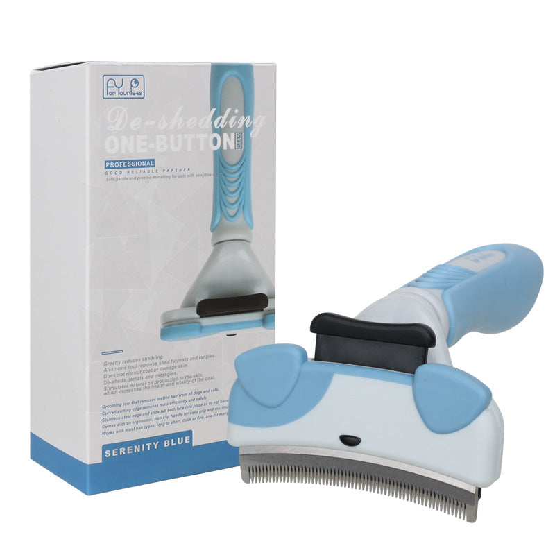 KFX-1835837 Pet Comb Hair Knife for Dogs - Available in Sundial Yellow, Copper Green, and Peace Blue