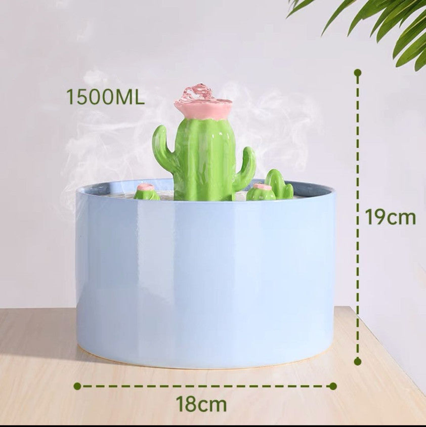 KFX-1836093 Ceramic Automatic Cat Drinking Fountain with Silent Pump and Constant Temperature Heating