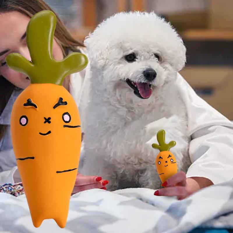 KFX-1837501 Vegetable Dog Chew Toys - Cartoon Onion & Eggplant Teething Latex Toy for Puppies