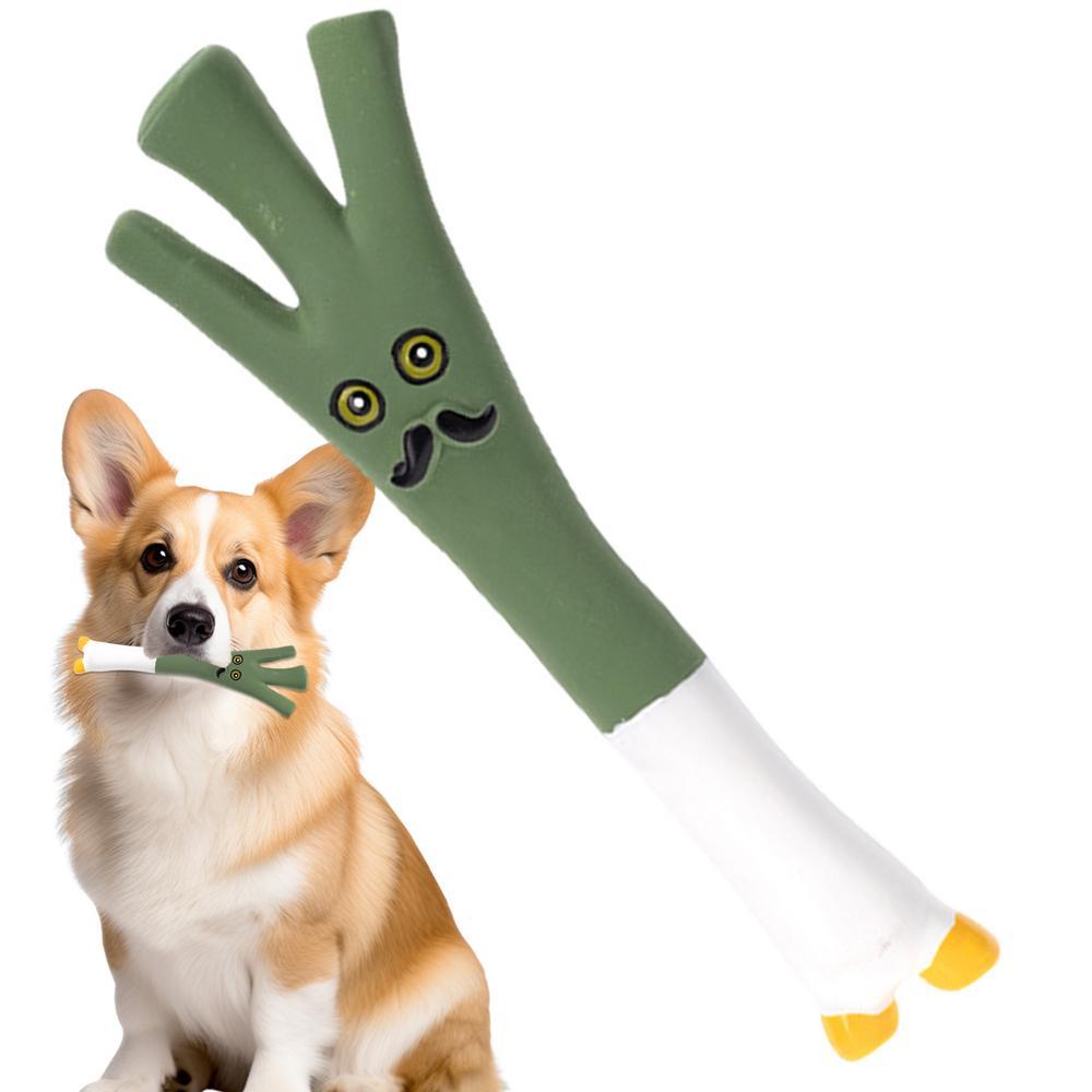 KFX-1837501 Vegetable Dog Chew Toys - Cartoon Onion & Eggplant Teething Latex Toy for Puppies