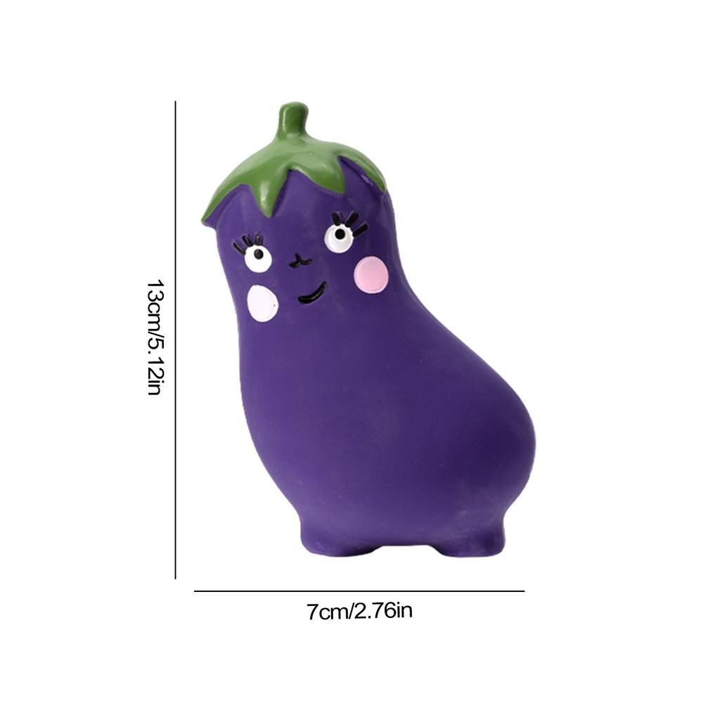 KFX-1837501 Vegetable Dog Chew Toys - Cartoon Onion & Eggplant Teething Latex Toy for Puppies