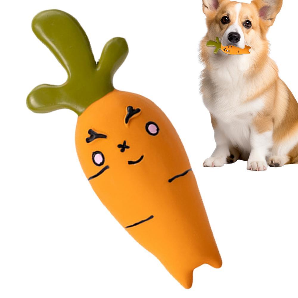 KFX-1837501 Vegetable Dog Chew Toys - Cartoon Onion & Eggplant Teething Latex Toy for Puppies