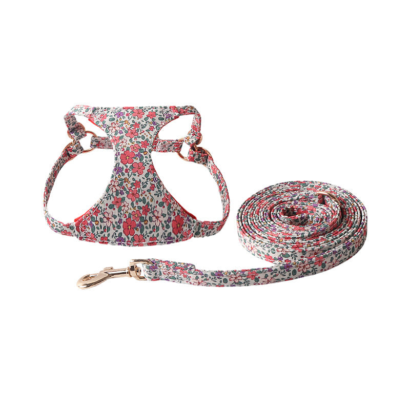 KFX-1839805 Floral Series Pet Harness with Leash in Multiple Colors and Styles