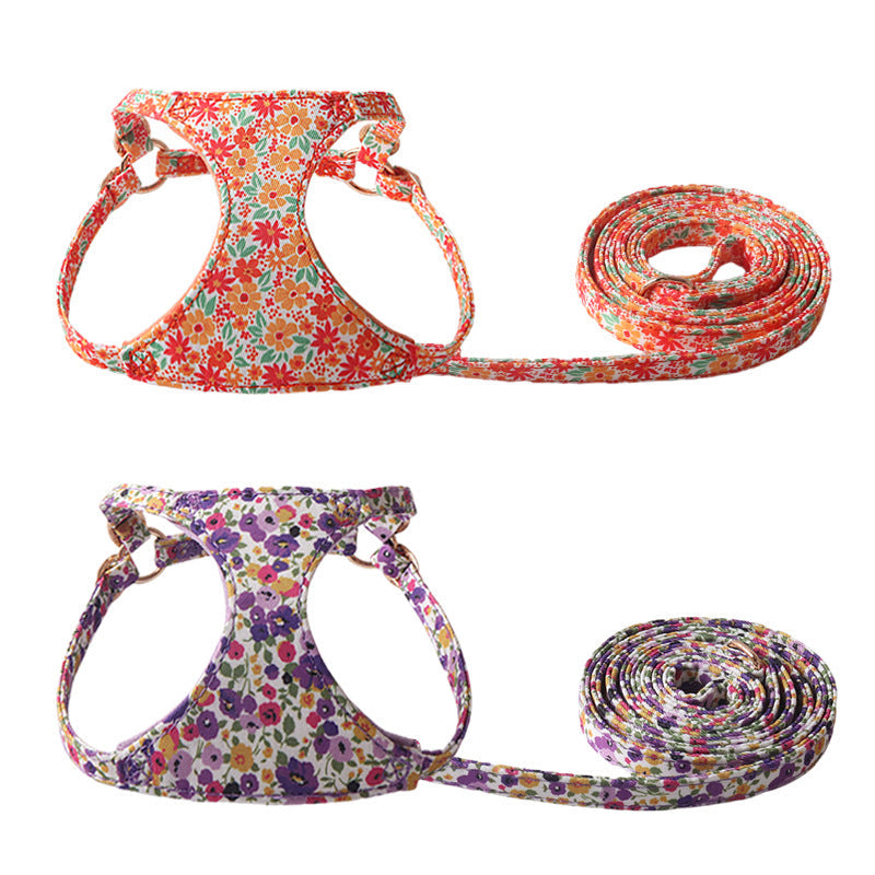 KFX-1839805 Floral Series Pet Harness with Leash in Multiple Colors and Styles