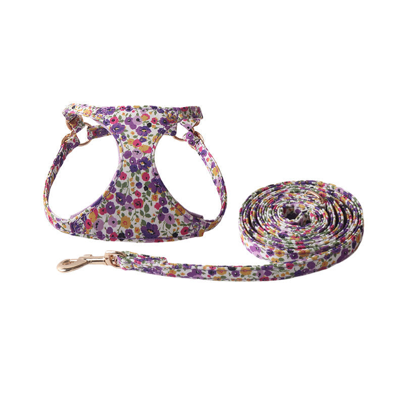 KFX-1839805 Floral Series Pet Harness with Leash in Multiple Colors and Styles