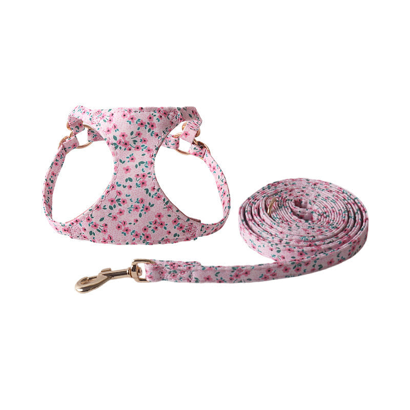 KFX-1839805 Floral Series Pet Harness with Leash in Multiple Colors and Styles