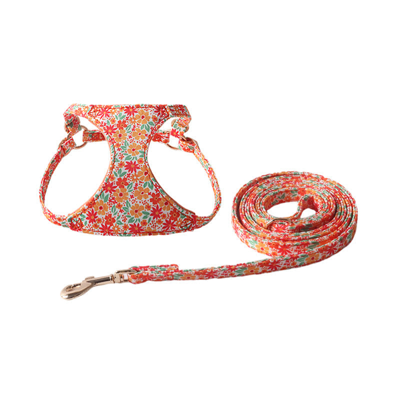 KFX-1839805 Floral Series Pet Harness with Leash in Multiple Colors and Styles