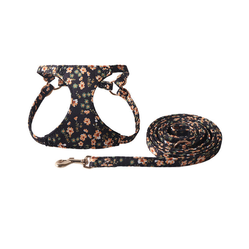 KFX-1839805 Floral Series Pet Harness with Leash in Multiple Colors and Styles