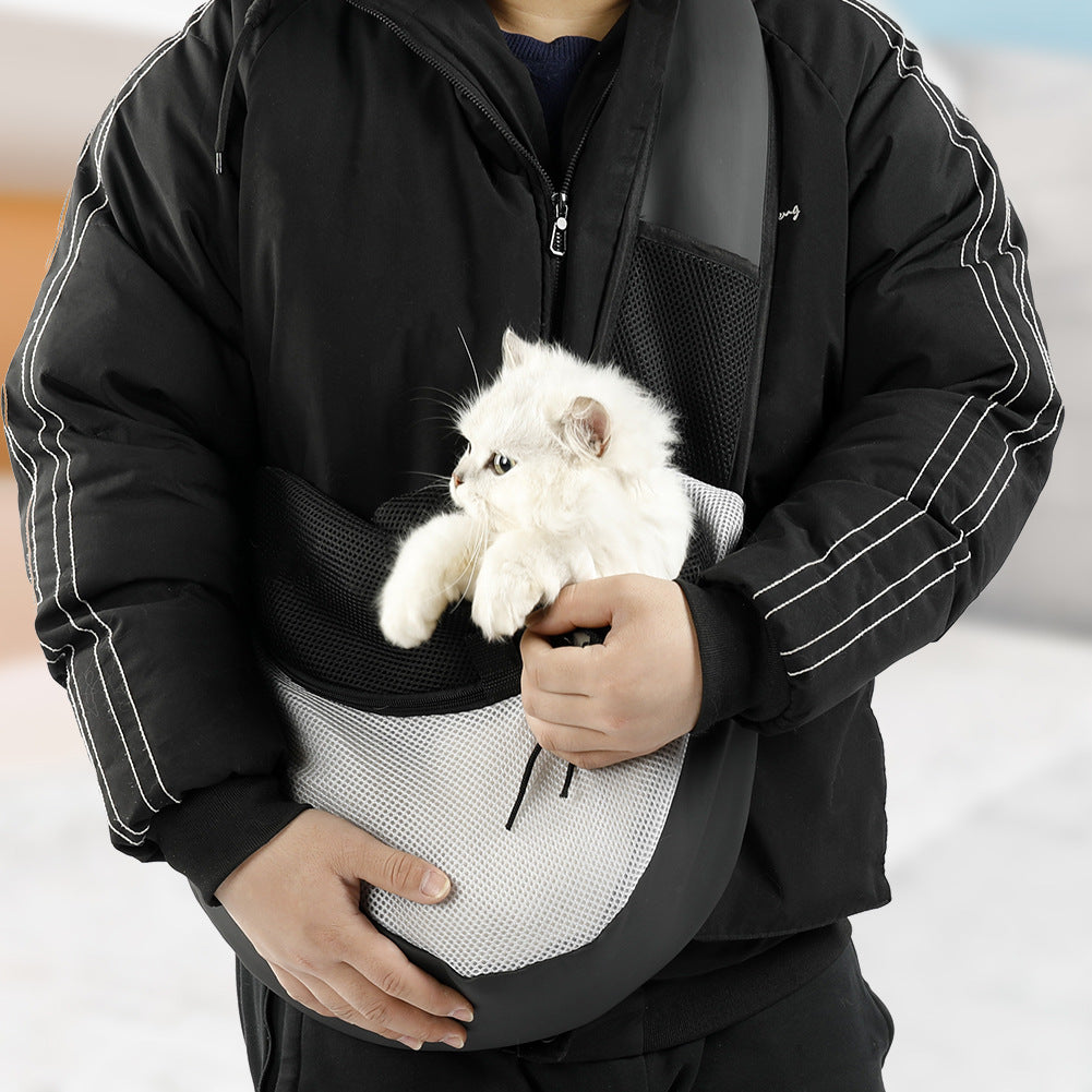 KFX-1842237 Pet Carrier Shoulder Bag - Durable Polyester, Medium Hardness, Holds Up to 7.5 kg, Available in Small and Large Sizes