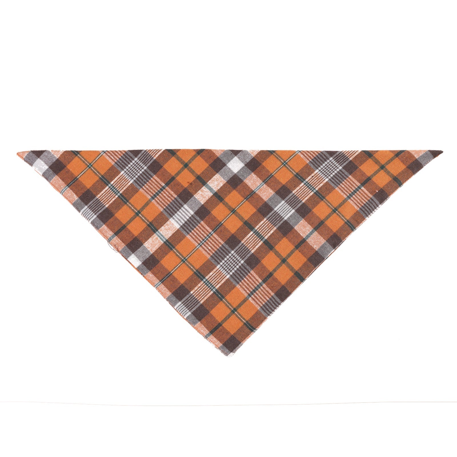 KFX-1843389 Check Pattern Cotton Triangle Scarf for Pets - Winter Wear in Purple Black, Orange Black, Orange White
