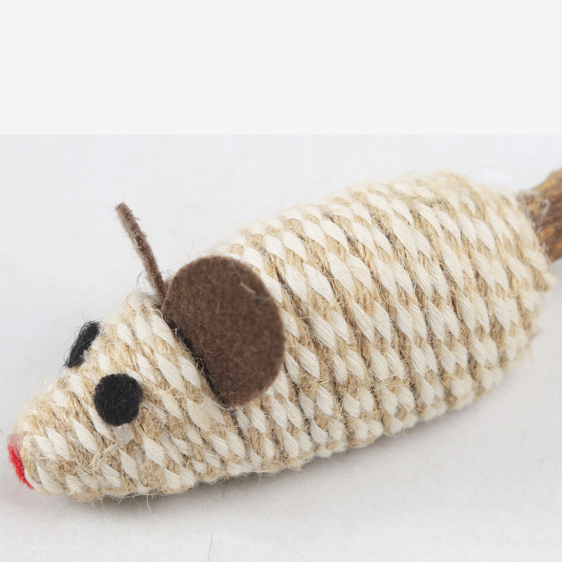 KFX-1844413 Cat Toy with Feather, Hemp Rope, and Wooden Ball for Nibbling and Play