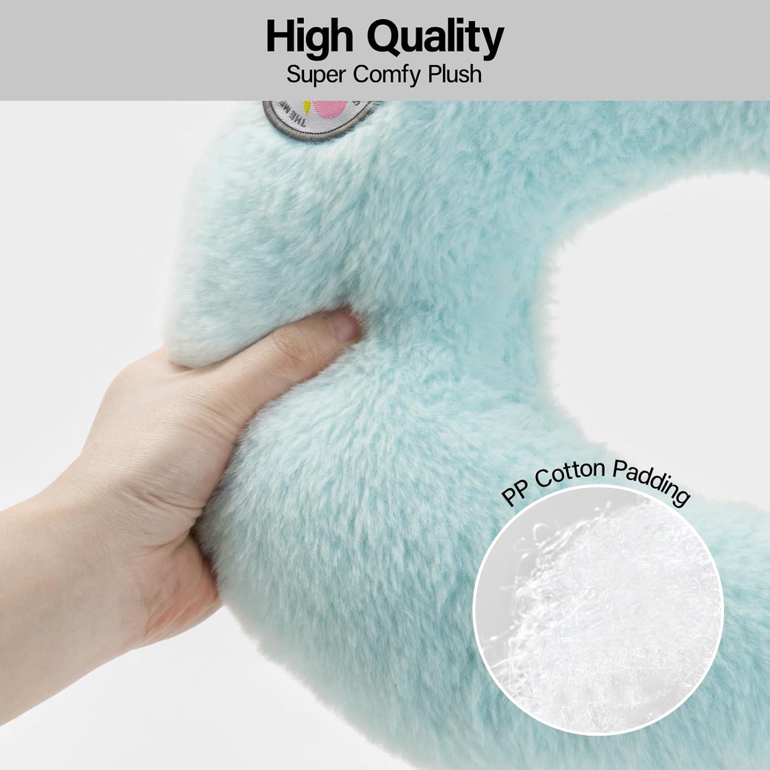 KFX-1845437 Orthopedic U-Shaped Cat Pillow for Joint Relief and Comfortable Sleep, 10.6x9.8 Inch Fluffy Support in Blue