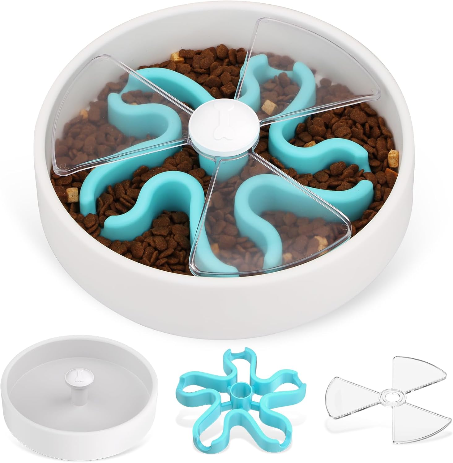 KFX-1845949 Interactive Slow Feeder Dog Bowl with Maze Design for Healthy Eating Habits