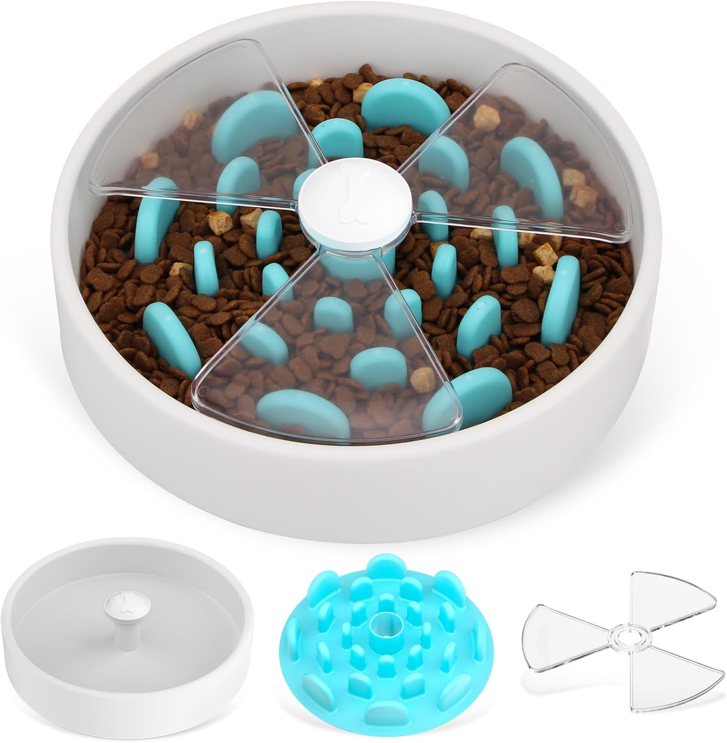 KFX-1845949 Interactive Slow Feeder Dog Bowl with Maze Design for Healthy Eating Habits