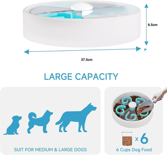 KFX-1845949 Interactive Slow Feeder Dog Bowl with Maze Design for Healthy Eating Habits